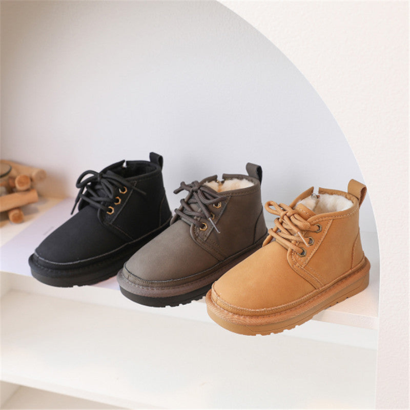 image-balck brown light brown warm boots for babies