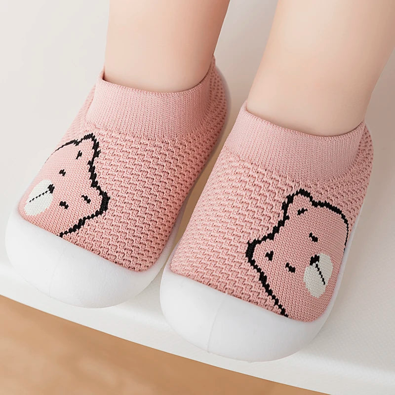 Spring Summer Toddler Shoes Girls Boys Mesh Breathable Shoes Soft Bottom Non-slip Baby First Shoes Cartoon Bears Pre walkers