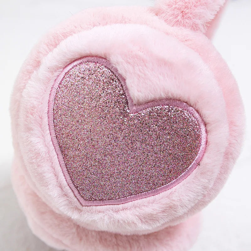Glitter Heart Cat Earmuffs