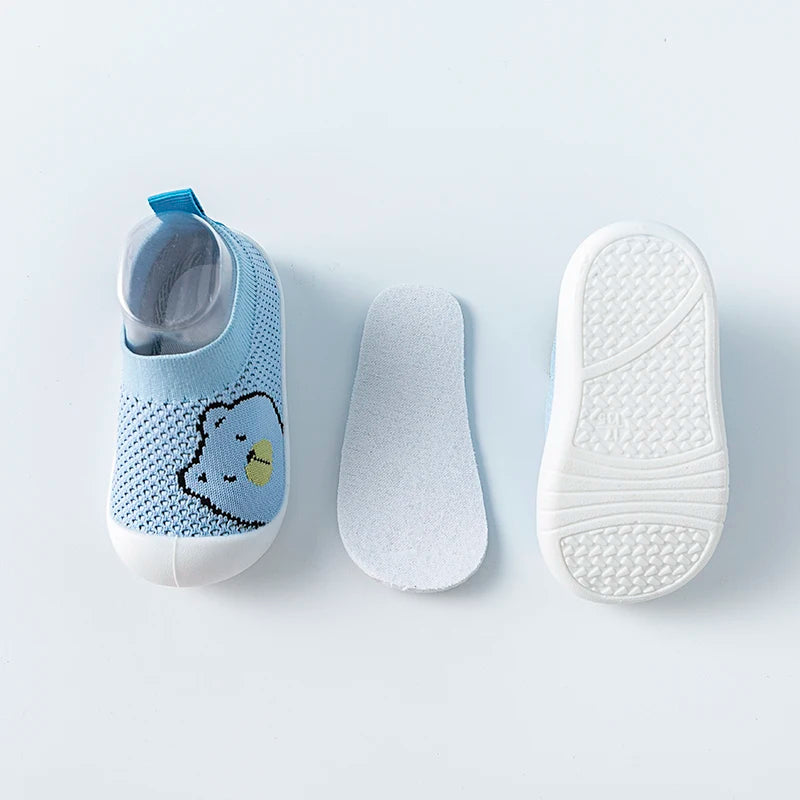 Spring Summer Toddler Shoes Girls Boys Mesh Breathable Shoes Soft Bottom Non-slip Baby First Shoes Cartoon Bears Pre walkers