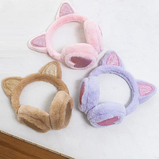 Glitter Heart Cat Earmuffs