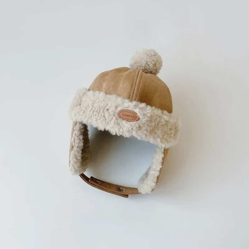 Baby Ear Flap Fleece Hat - Shoe Loops