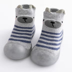Playful Bear Socks With Soles Grey Pre Walkers - Shoe Loops