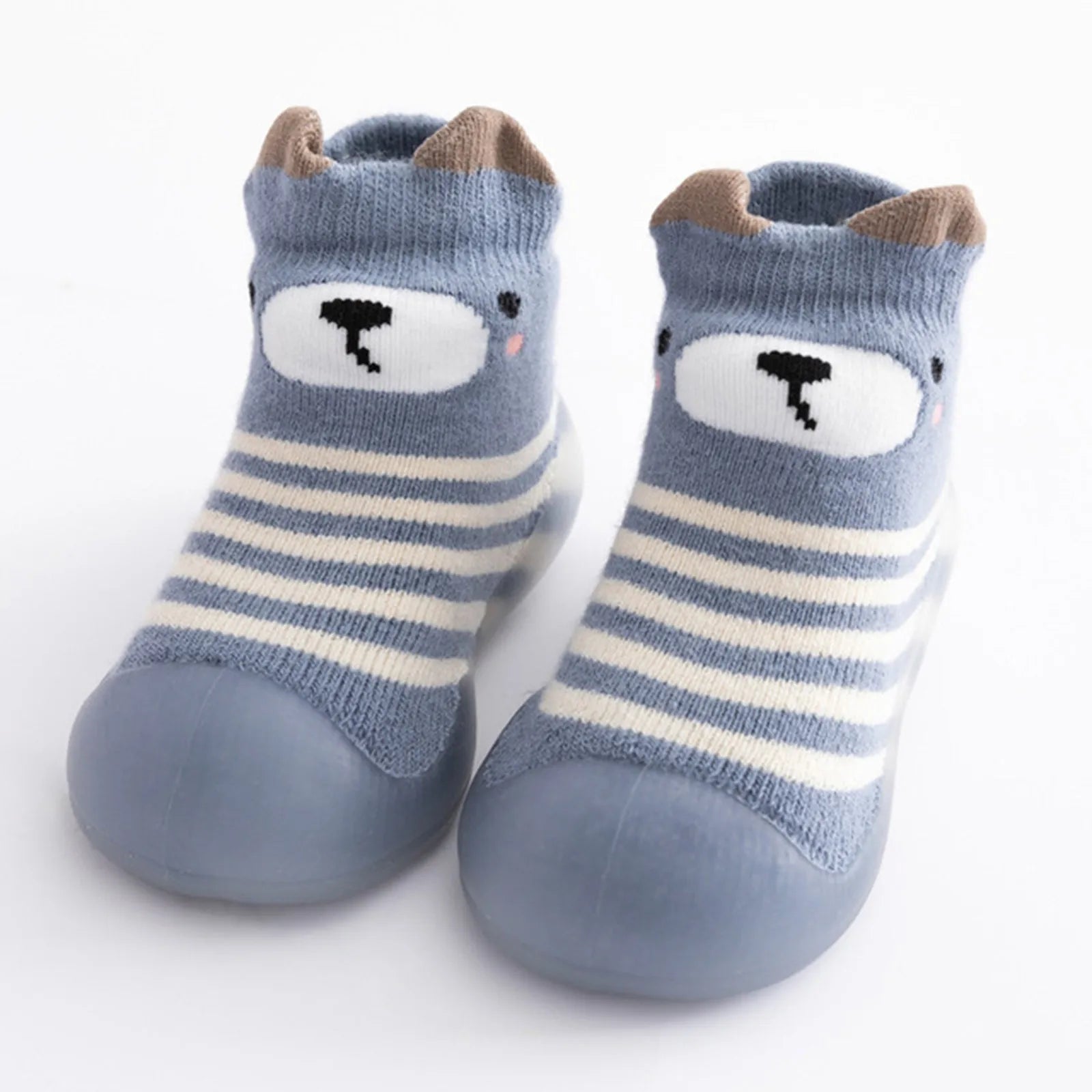 Playful Bear Socks With Soles Grey Pre Walkers - Shoe Loops