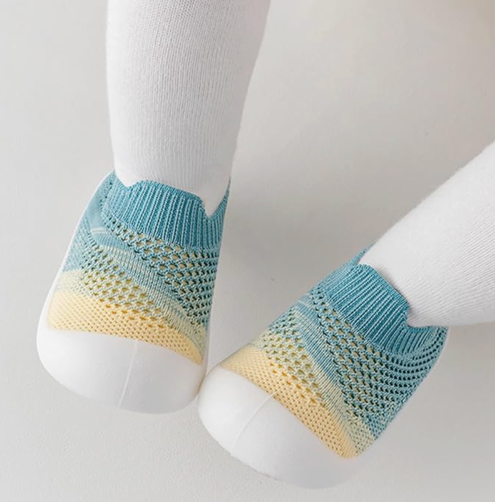 Two Tone Socks With Soles Grey - Shoe Loops