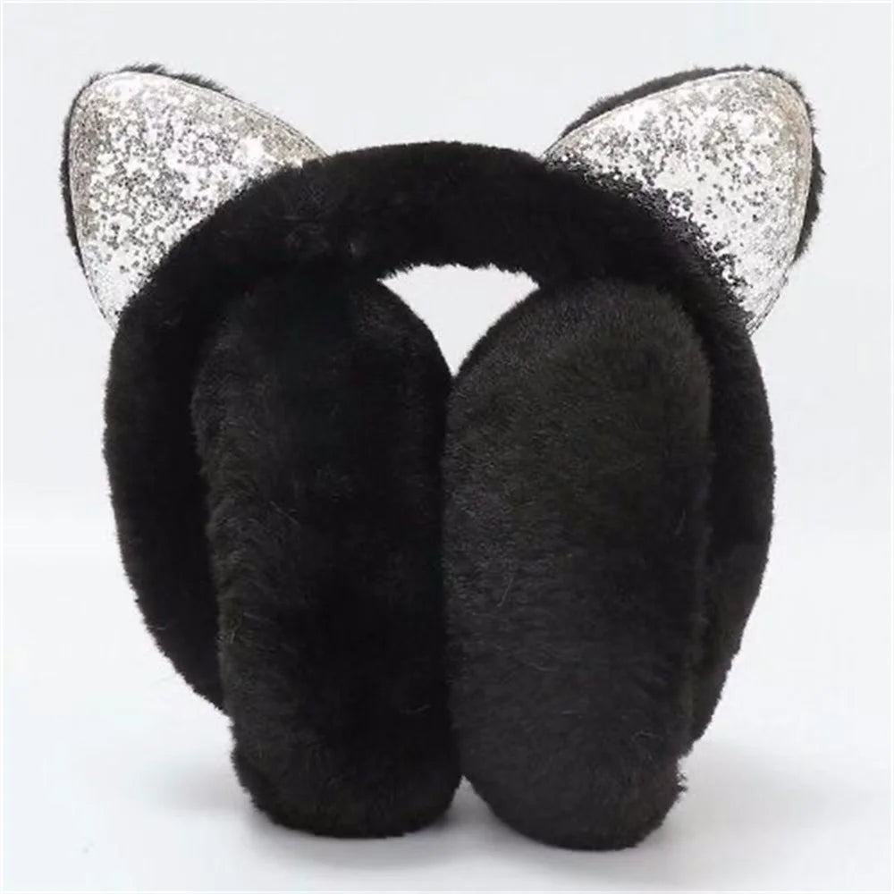 Glitter Cat Earmuffs - Shoe Loops