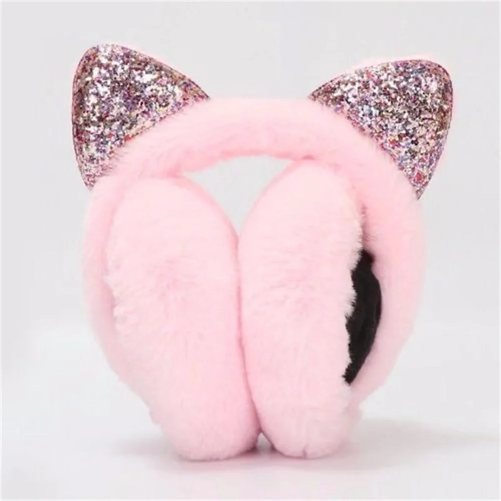 Glitter Cat Earmuffs - Shoe Loops