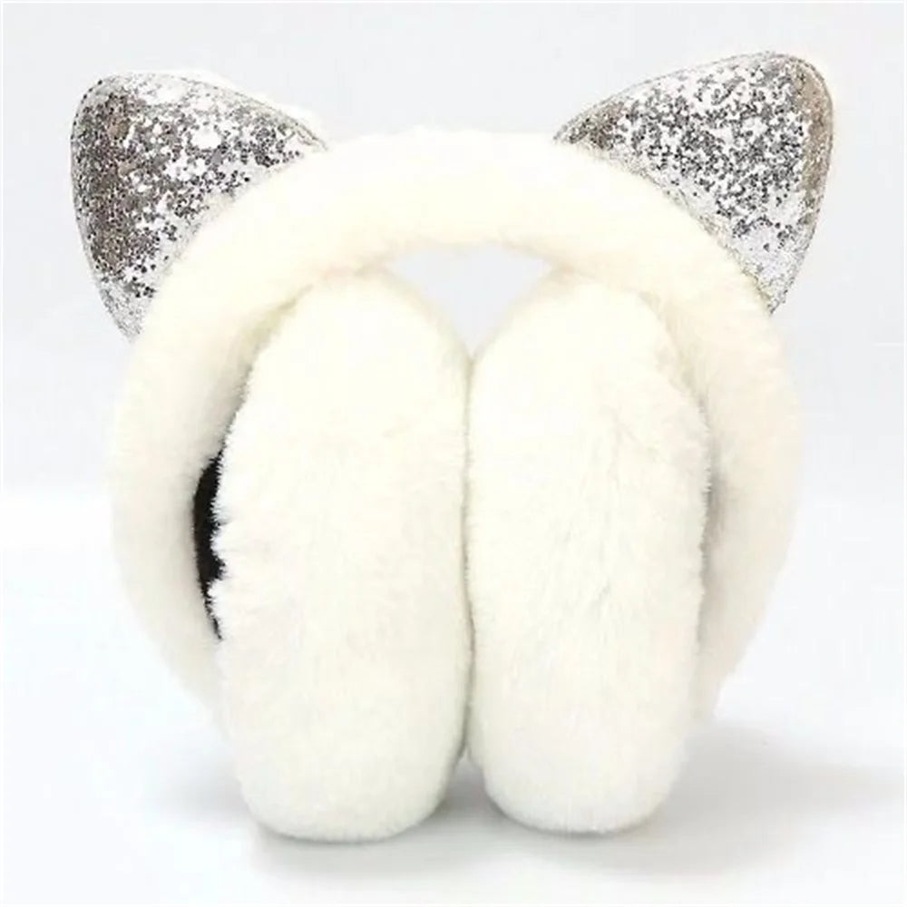 Glitter Cat Earmuffs - Shoe Loops