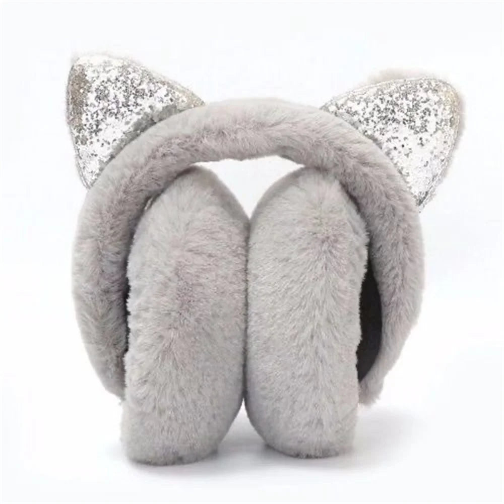 Glitter Cat Earmuffs - Shoe Loops
